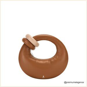 Vegan Leather Top Handle Hobo Bag with Faux Fur Trim